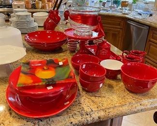 Red dishes