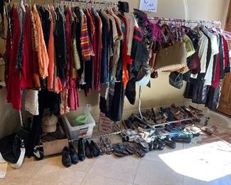 Clothes size 18 women and small equestrian loads of shoes size 8.5