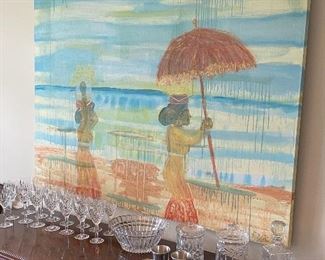 large custom canvas painting by local artist Christie Yeoman Rice