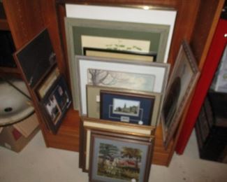 Many framed prints