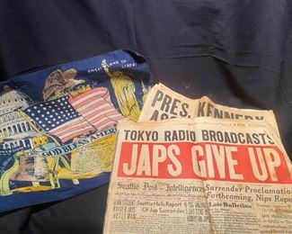 006b Jfkworld War 2 Newspapers Souvenir Pilliow