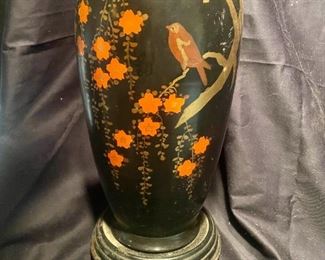 007b Hand Painted Metal Lamp