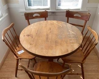 182 Butcher Block Style Table 5 Chairs