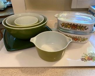186 Olive Green Pyrex Corning Ware