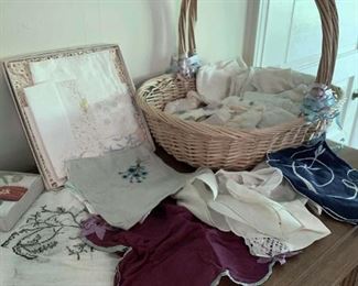 216 Vintage Scarves In A Basket