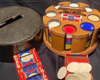 049b Vintage Poker Chips Carrier
