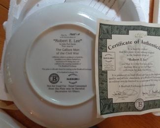 Robert E. Lee Collector's Plate, Bradbury Exchange, with COA