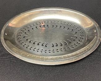 #1141A - Silver plate pierced tray/liner - $4