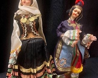 #1157A  - Vintage Greek dolls, 1963; original dresses - $45