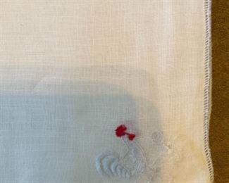 #1228B Set of 4 linen embroidered cocktail napkins $6