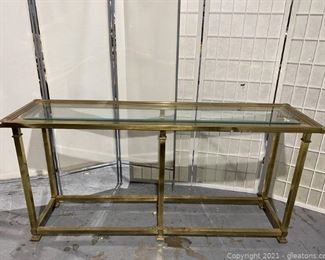 Gold Mirrored Skinny Console Table