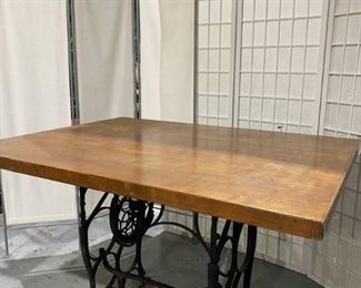 Repurposed Antique Cast Iron Treadle Sewing Machine Table