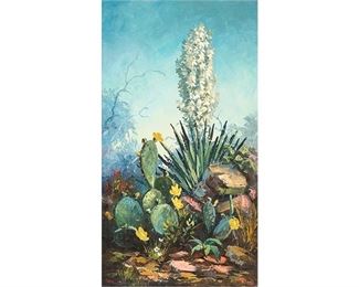 Dalhart Windberg (b. 1933), "Yukka", oil on canvas, 20 x 36", frame: 21 x 37"