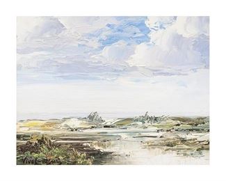 Jose Vives-Atsara (1919-2004), “South Padre”, 1966, oil on board, 8 x 10", frame: 13.5 x 15.5"