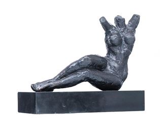 Charles Umlauf (1911-1994), Reclining Nude, bronze, 7.75 x 9 x 3.5"