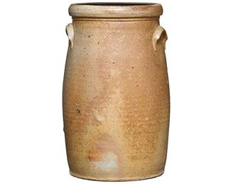 Wilson Pottery, 3rd Site, Early Texas Stoneware 4 Gallon Churn, 16" tall, stamped "4"