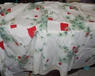 vintage Christmas table cloth