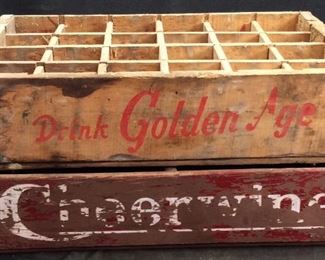 CHEERWINE AND GOLDEN AGE WOODEN CRATES ADVERTISING