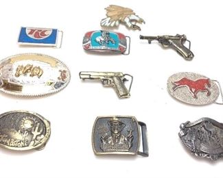 10 VINTAGE BELT BUCKLES