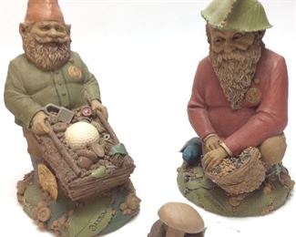 2 TOM CLARK RESIN GNOMES, BARROW  AND WINGNUT SCULPTURES