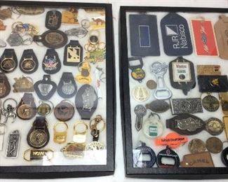 2 DISPLAYS OF RJR KEY CHAINS & TAGS