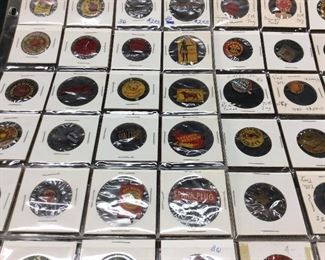 87 ANTIQUE TIN TOBACCO TAGS, LONG, INDIAN, BLACK MARIA, BAILEYS, RAMS HORN, RED MEAT, RJR, BELLE OF NC, PENNS, BATTLE AX, GOLD ROPE, BIG KICK, FANCY BOY, TAYLOR BROTHERS,