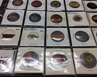 87 ANTIQUE TIN TOBACCO TAGS, LONG, INDIAN, BLACK MARIA, BAILEYS, RAMS HORN, RED MEAT, RJR, BELLE OF NC, PENNS, BATTLE AX, GOLD ROPE, BIG KICK, FANCY BOY, TAYLOR BROTHERS,