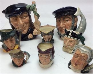 (8) ROYAL DOULTON PORCELAIN TOBY MUGS