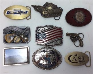 VINTAGE BELT BUCKLES
TANK, TURQUOISE, CASE XX, PILOT MOUNTAIN, CHEVY, DESERT STORM, WALKING LIBERTY, 
DAKOTA, CAMEL, REDMAN,
SQUARE DANCE, TEXAS, ALLAN LANE