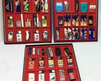 (3) RJR CAMEL LIGHTER COLLECTION w DISPLAY CASES