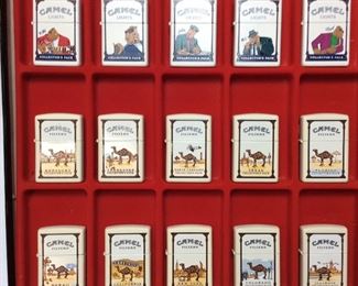 15 ZIPPO RJR CAMEL LIGHTERS w DISPLAY