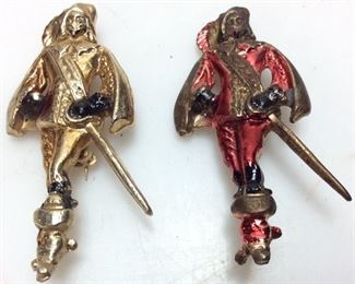 (2) 1950 CAVALIER CIGAR ADVERTISING PINS