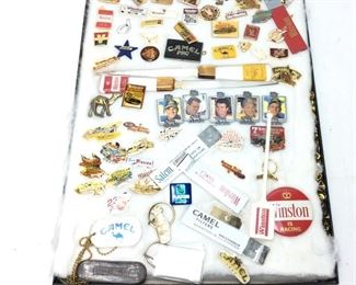 RJR WINSTON SALEM AND CAMEL JOES PINS, KEY CHAINS