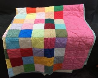 VINTAGE PATCHWORK QUILT, 74’’ BY 86