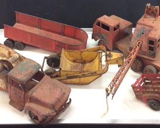 VINTAGE HUBLEY AND LUMAR TOY TRUCKS
