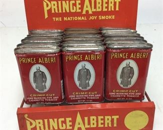 VTG. PRINCE ALBERT DISPLAY SIGN w 18 TIN