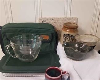 Travel Pyrex Baking Dish and Pottery Pieces