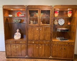 Drexel 3 pc Display Cabinet Wall Unit Bookcase $1350