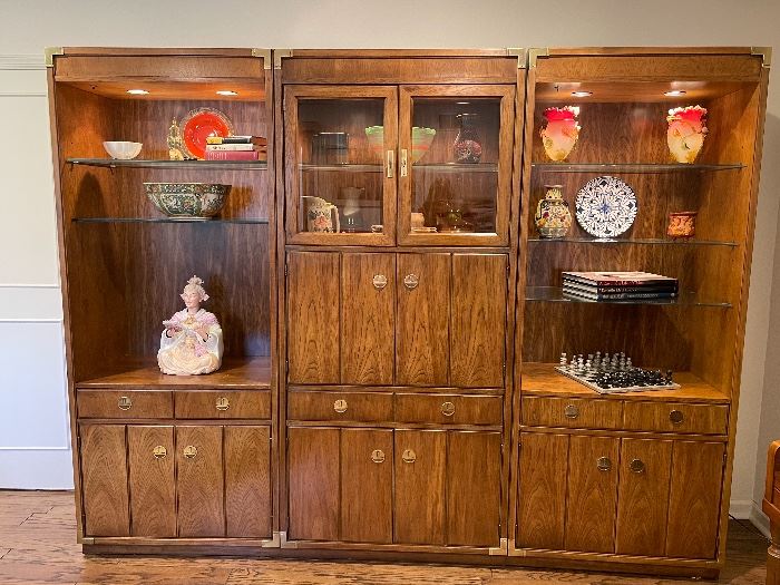 Drexel 3 pc Display Cabinet Wall Unit Bookcase $1350