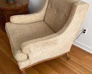 Upholstered chair, circa 1960’s. Please see other photo for matching chair. $125