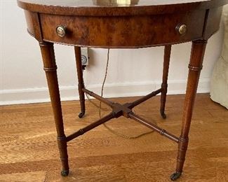 Mahogany Drum Table (1 of set of 2) - $399