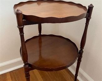 Mahogany 2 tier table -$129