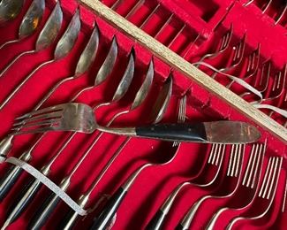 T. Seng & Company Bangkok, Thailand ~ Brass & Teak Wood Flatware Set & Chest