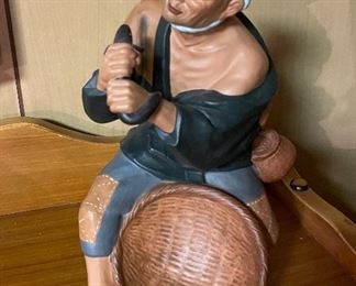 Vintage Western California Ranch Mission Spanish Revival Monterey Era Coronado 1930's Furniture Hand Painted Floral ~ La Fiesta Style Desk/Vanity, Japanese Hakata Doll 