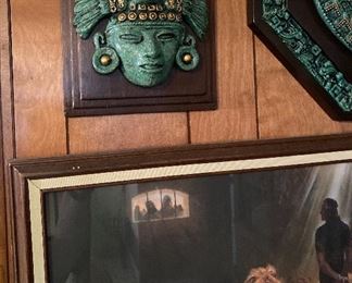 Mask Wall Plaque Mayan, Framed Print Daniel in the Lion's Den