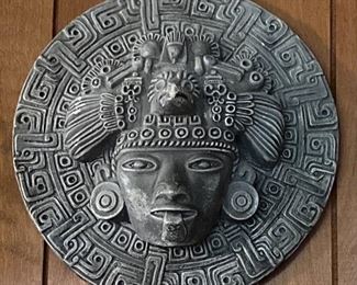 Ceramic Wall Plaque Aztec Mask