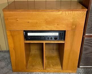 Hand Crafted Stereo Cabinet, Realistic AM/FM Stereo Receiver, Speakers