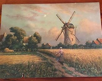 Framed, Signed "Windmill" by G. Macogioz