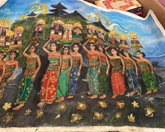 Oil on Canvas Painting from Indonesia