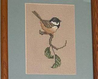 Hand Crafted Needlepoint Chickadee